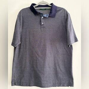 Bobby Jones Made in Italy Men's Navy and Gray Golf Polo Shirt Large